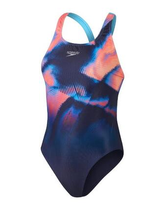Maillot de bain Speedo Placement Digital Powerback Marine/Rouge