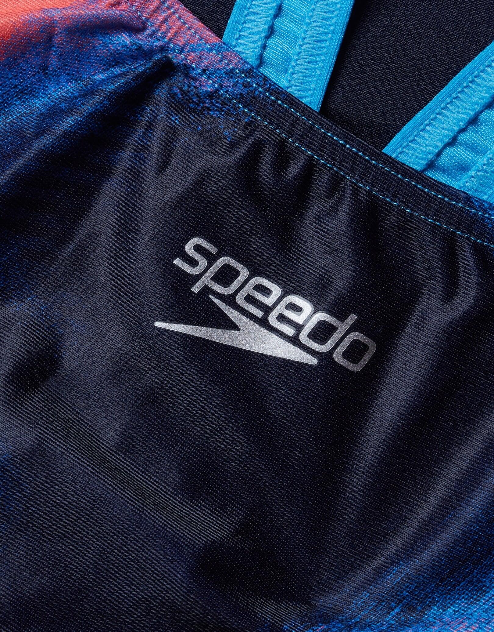 Maillot de bain Speedo Placement Digital Powerback Marine/Rouge 3/7