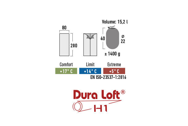 Sac de couchage d'été Ceduna Trekking XL 2 m Léger 1,4kg 6/7
