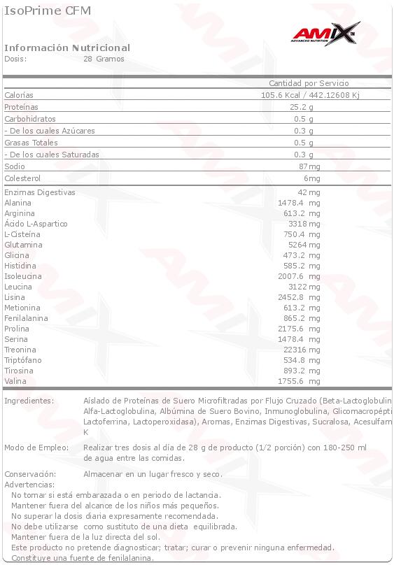 Amix IsoPrime CFM Isolate Protein 1 Kg 2/4