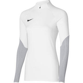 Nike women's drill top - prestatietop voor training in wit/grijs