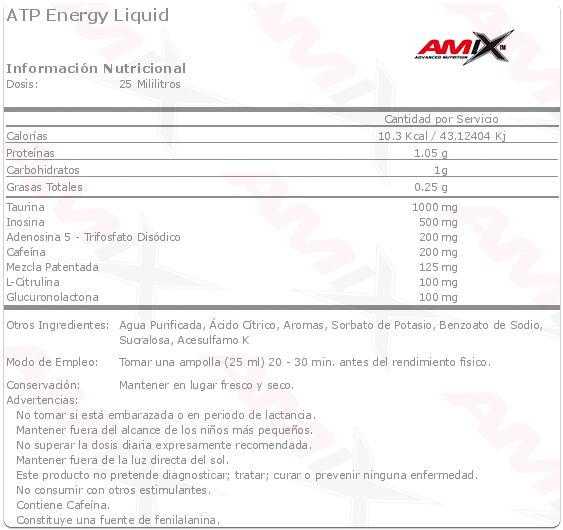 Amix ATP Energy Liquid 10 Ampollas x 25 Ml 2/4