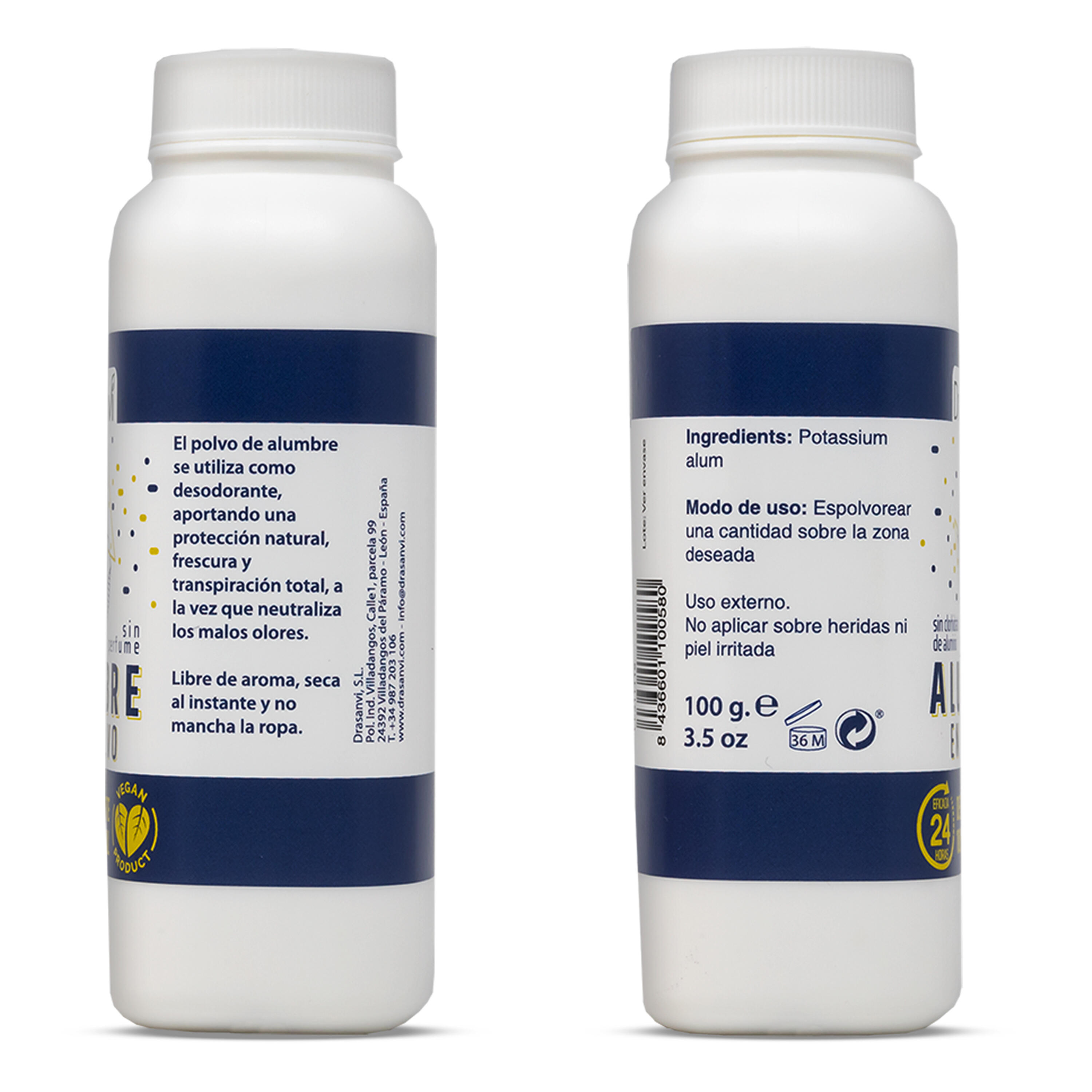 Desodorante de Alumbre Potasio en Polvo 100Gr 2/7
