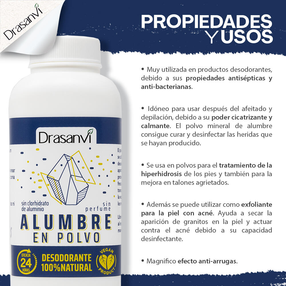 Desodorante de Alumbre Potasio en Polvo 100Gr 5/7
