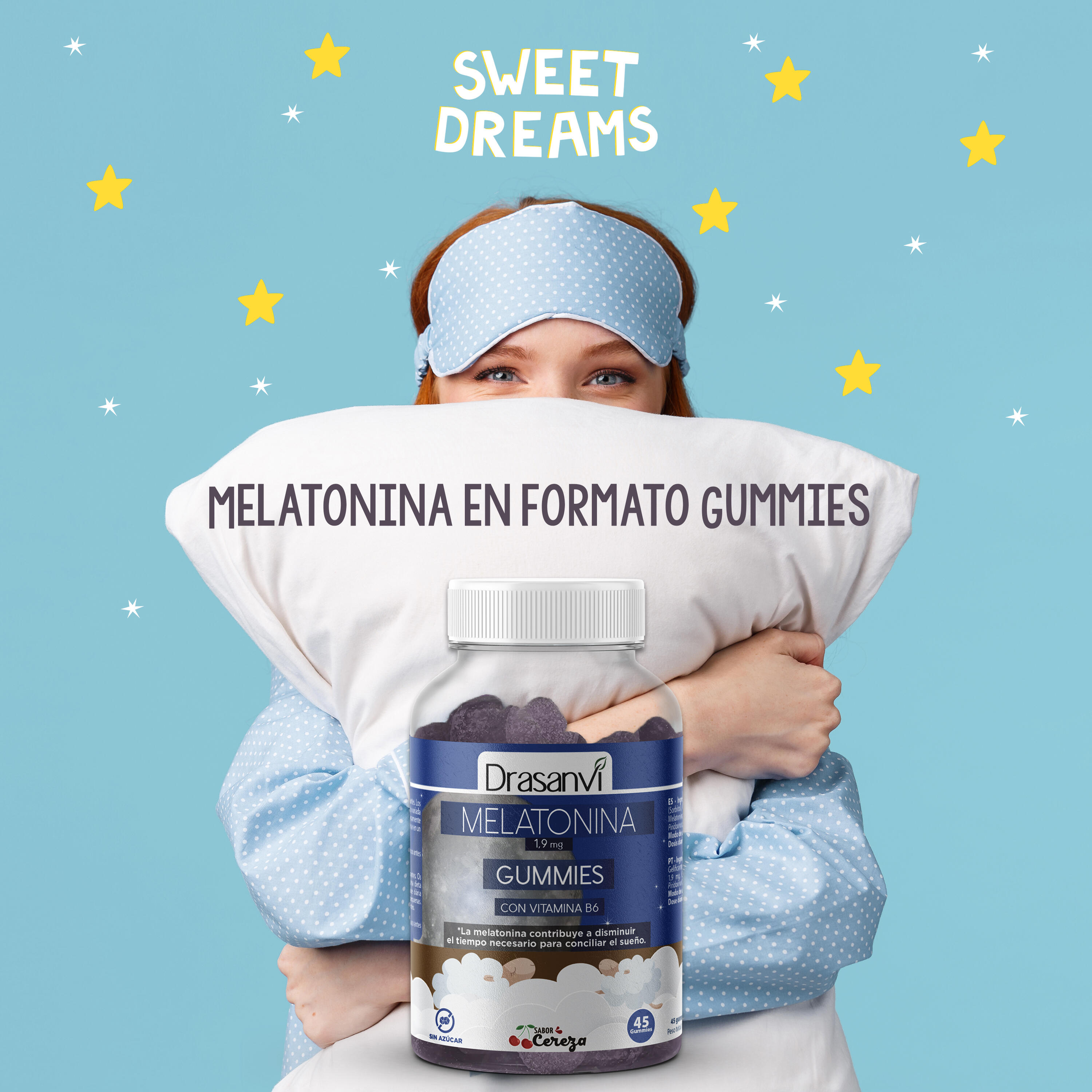 Melatonina 1,9 mg + Vitamina B6 Cereza 45 Gominolas 5/6