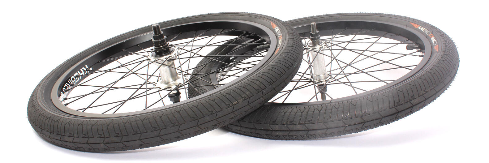 Conjunto de rodas BMX incl. pneus KHE MAC2 20 polegadas 14mm / 10mm S/B 7/7