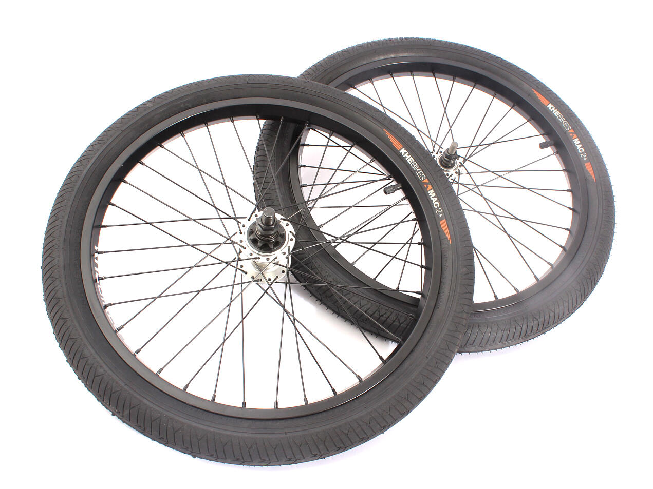 Conjunto de rodas BMX incl. pneus KHE MAC2 20 polegadas 14mm / 10mm S/B 5/7