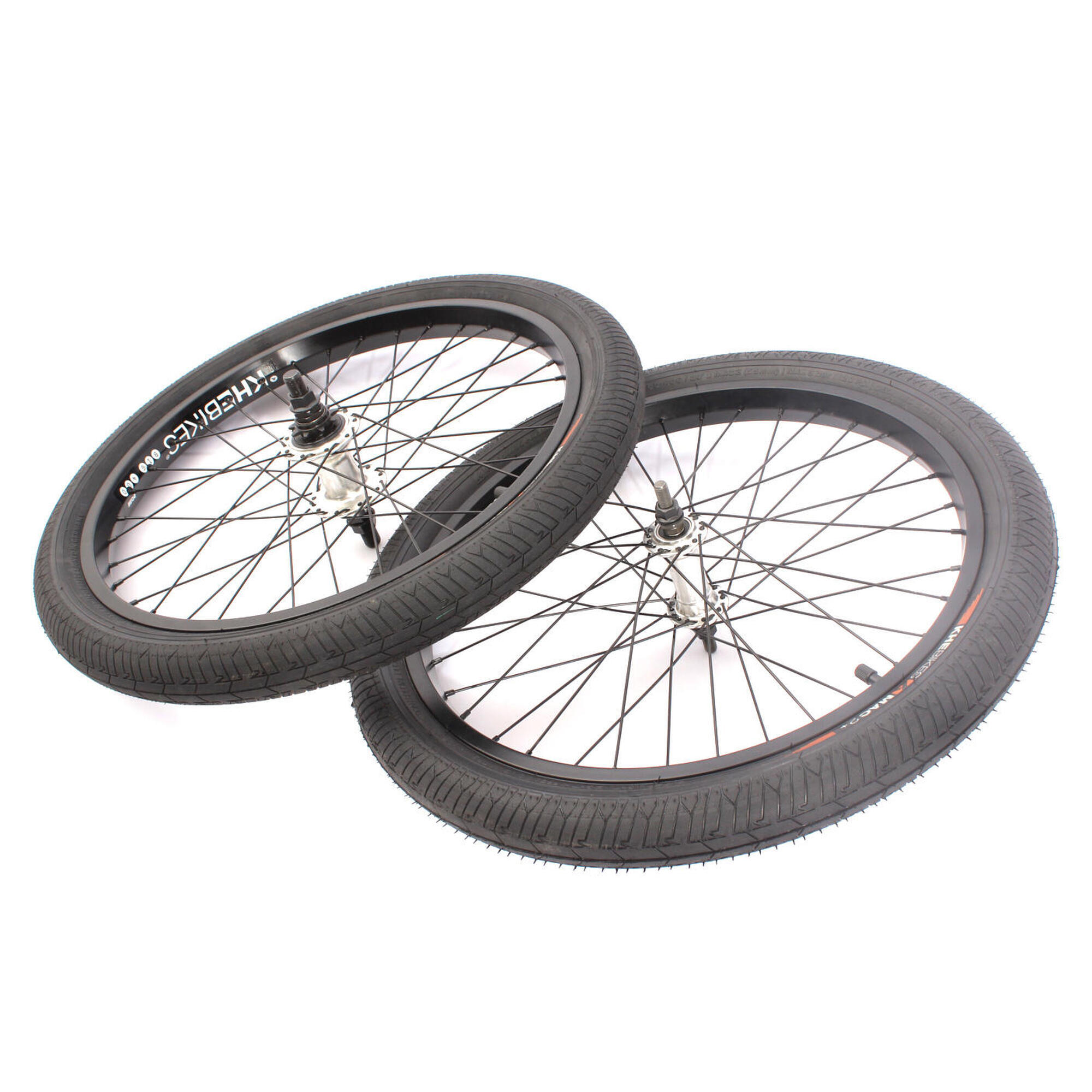 Khebikes - Jeu De Roues Bmx Avec Pneus Khe Mac2 20 Pouces 14mm / 10mm S/b - Roue - Noir - Taille Unique - Decathlon