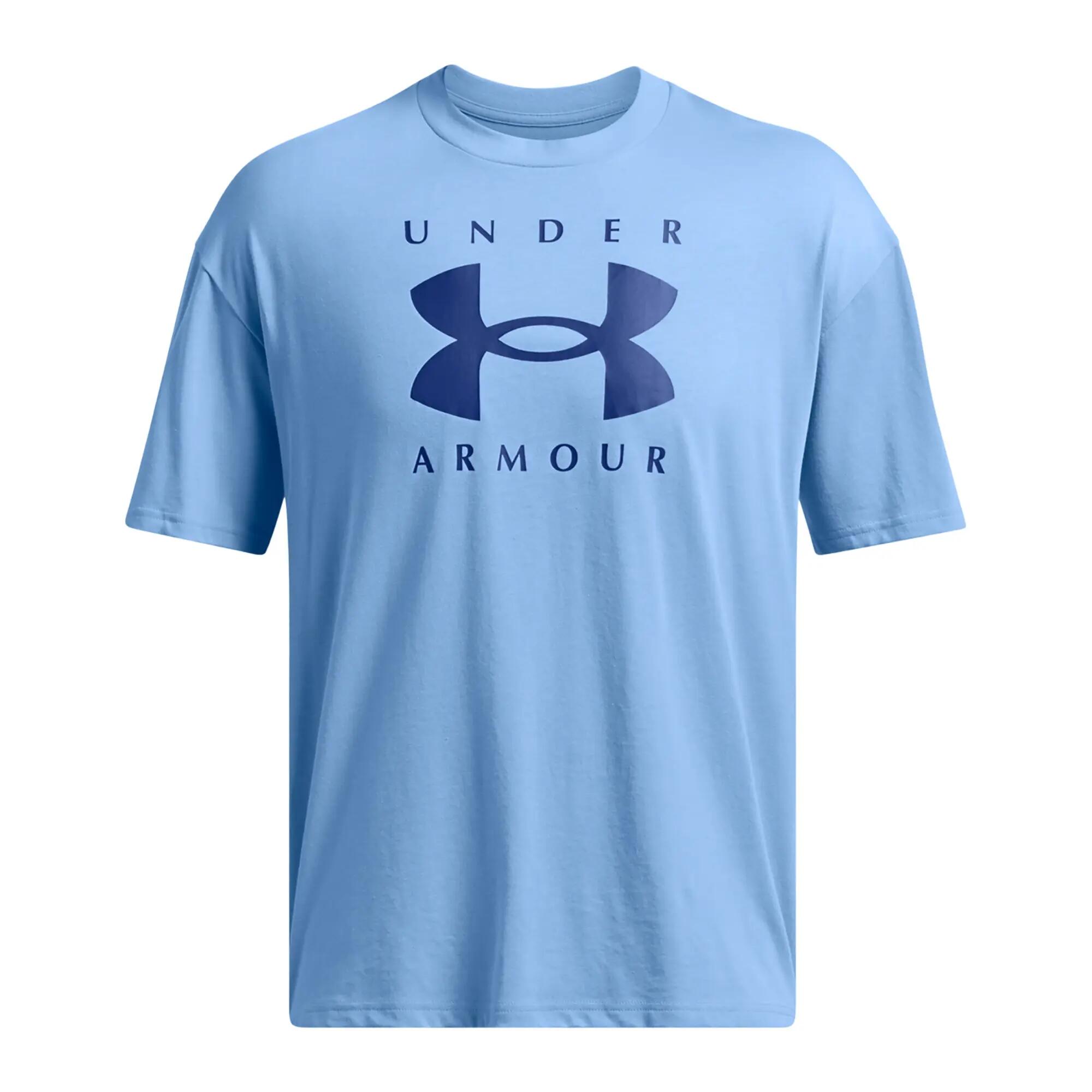 Under Armour Heavyweight Logo Blue Men's Short Sleeve T-Shirt S