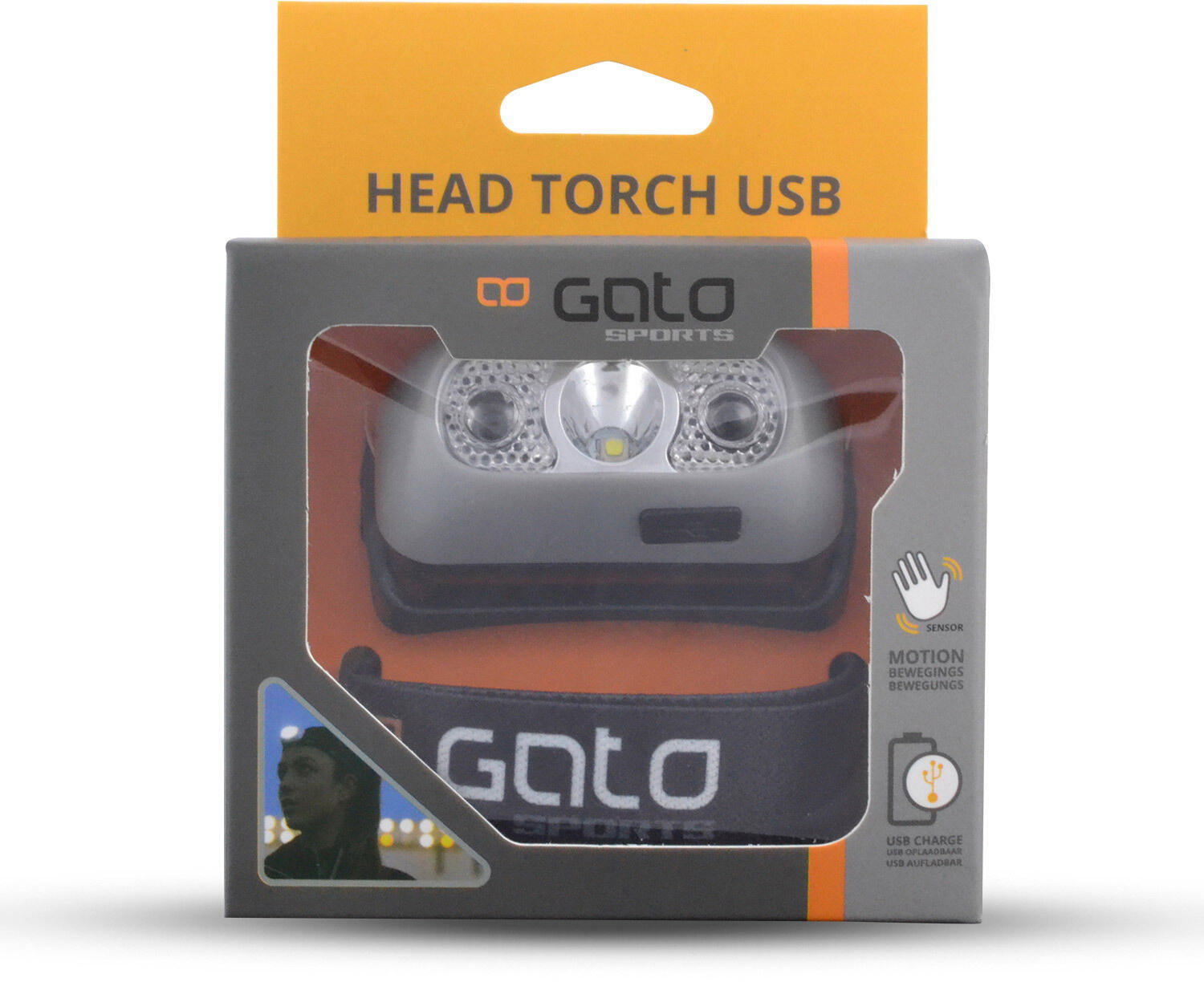 Kopf-/Helmlampe USB grau Einheitsgröße 5/5