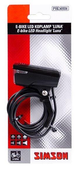 Simson Luna Faro LED per E‑Bike 25 Lux, Fissaggio Forcella, 6–60 V, Nero. 5/6