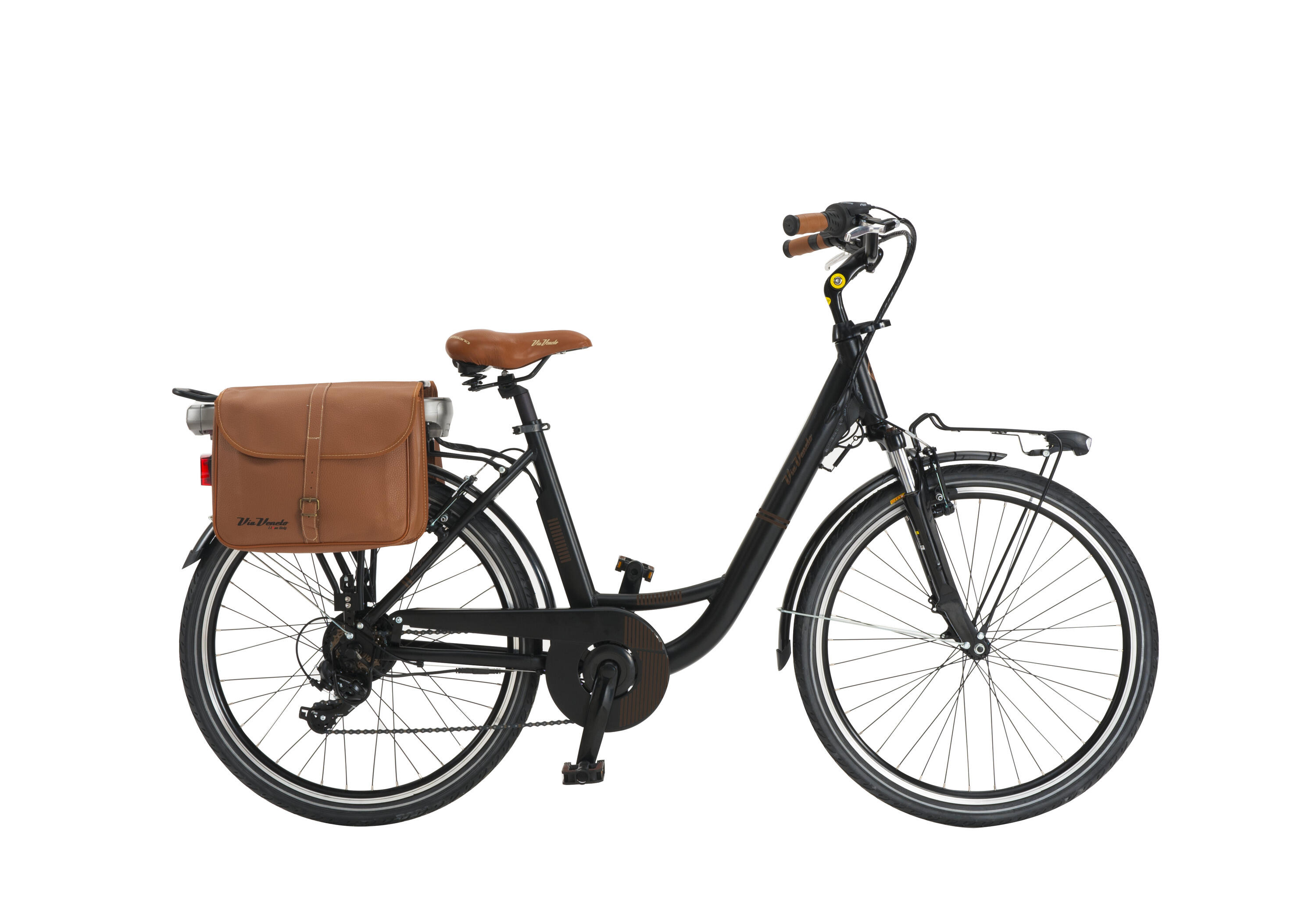 VELOMARCHE VELOMARCHE Elektro-Citybike MONOTUBO  CLASSIC Lady 26 Zoll,  NERO POLV.CAFFE