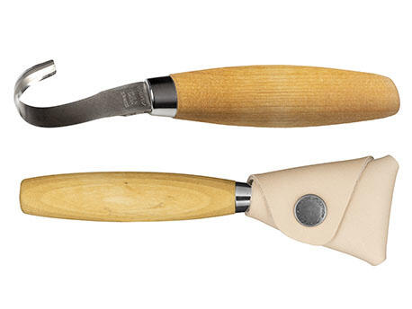 MoraKniv Löffelmesser 162 mit doppelter Schneide und Lederschutz