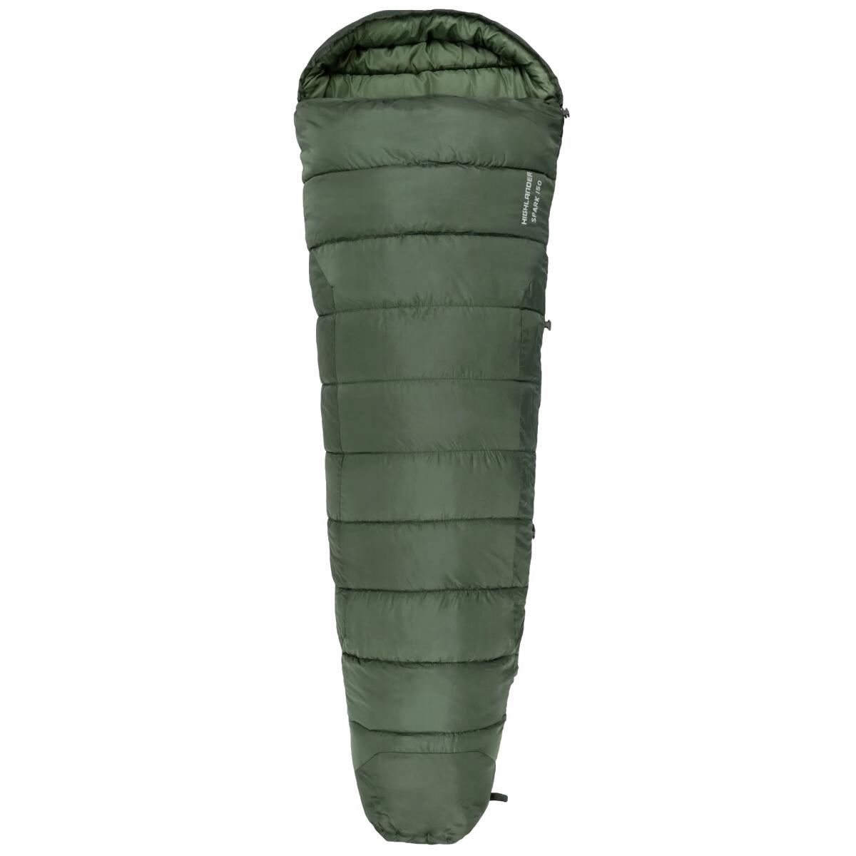 HIGHLANDER Mummyslaapzak Phoenix Spark 150 17 °C - 2 seizoens - Groen - volwassenen