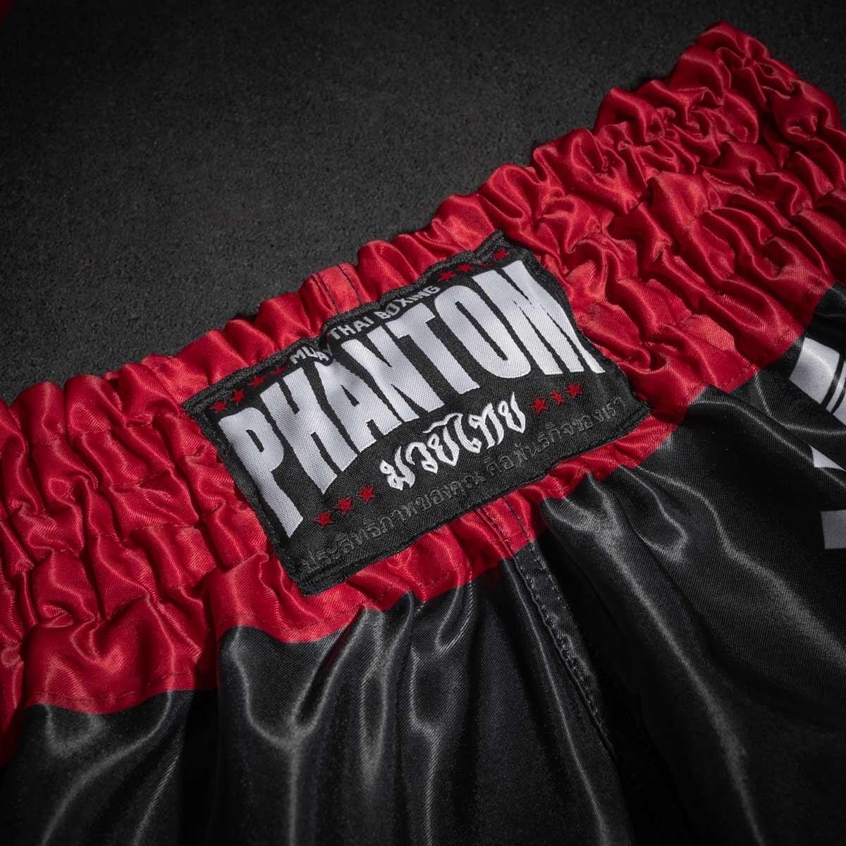 Muay-Thai-Shorts Phantom Tiger Unit – Schwarz/Rot – XXL 3/3
