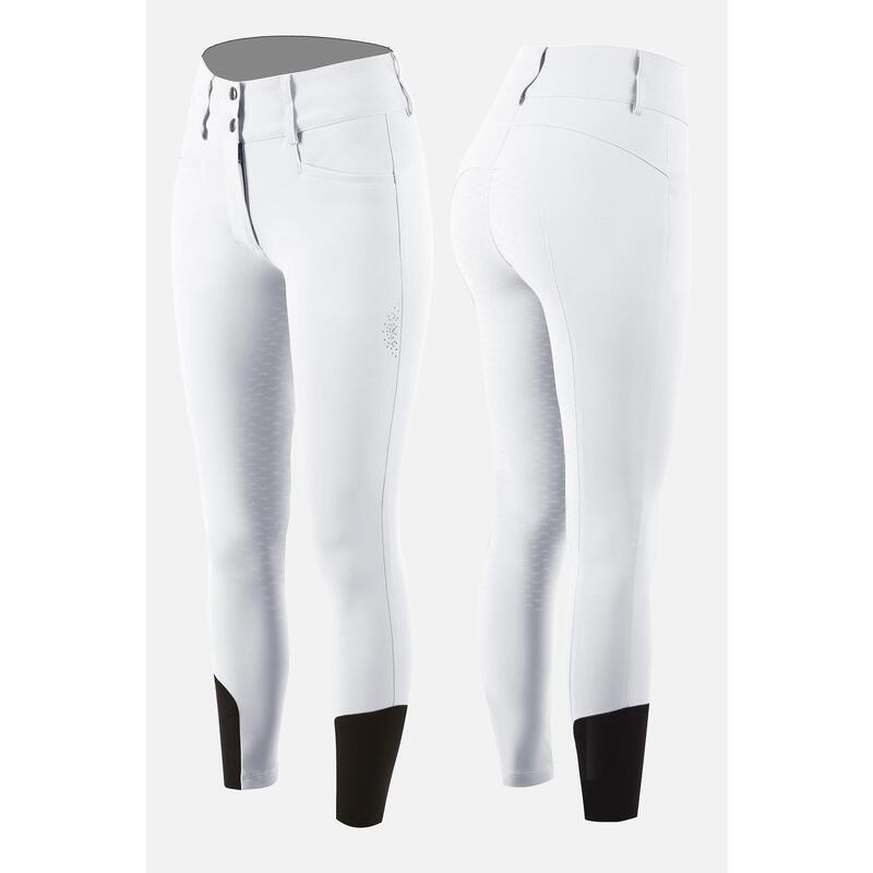 Paardrijbroek  White Nukka Full Grip Woman's Riding Breeches