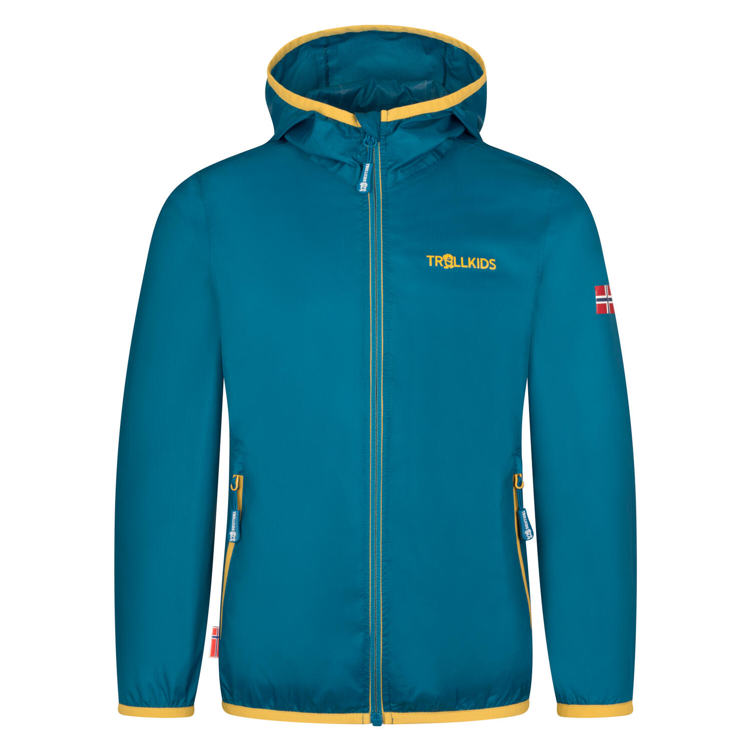 TROLLKIDS Kinder Regenjacke Trolltunga  Arktikblau/Ingwer