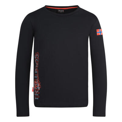 Kinder Longsleeve Stavanger XT Schwarz/Dunkelorange