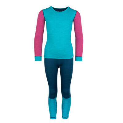 Kinder Funktionswäsche Merino Set II Tannengrün/Dunkel Marineblau