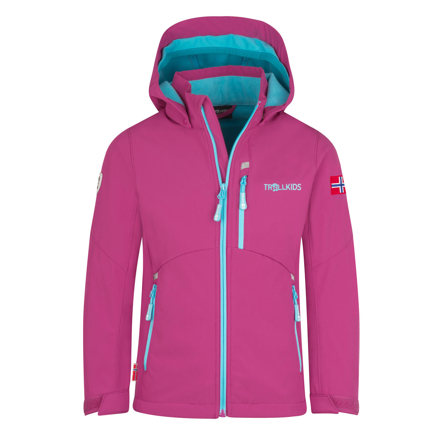 TROLLKIDS Mädchen Softshell-Jacke Balestrand  Helle Beere/Madeirablau/Lagunenblau