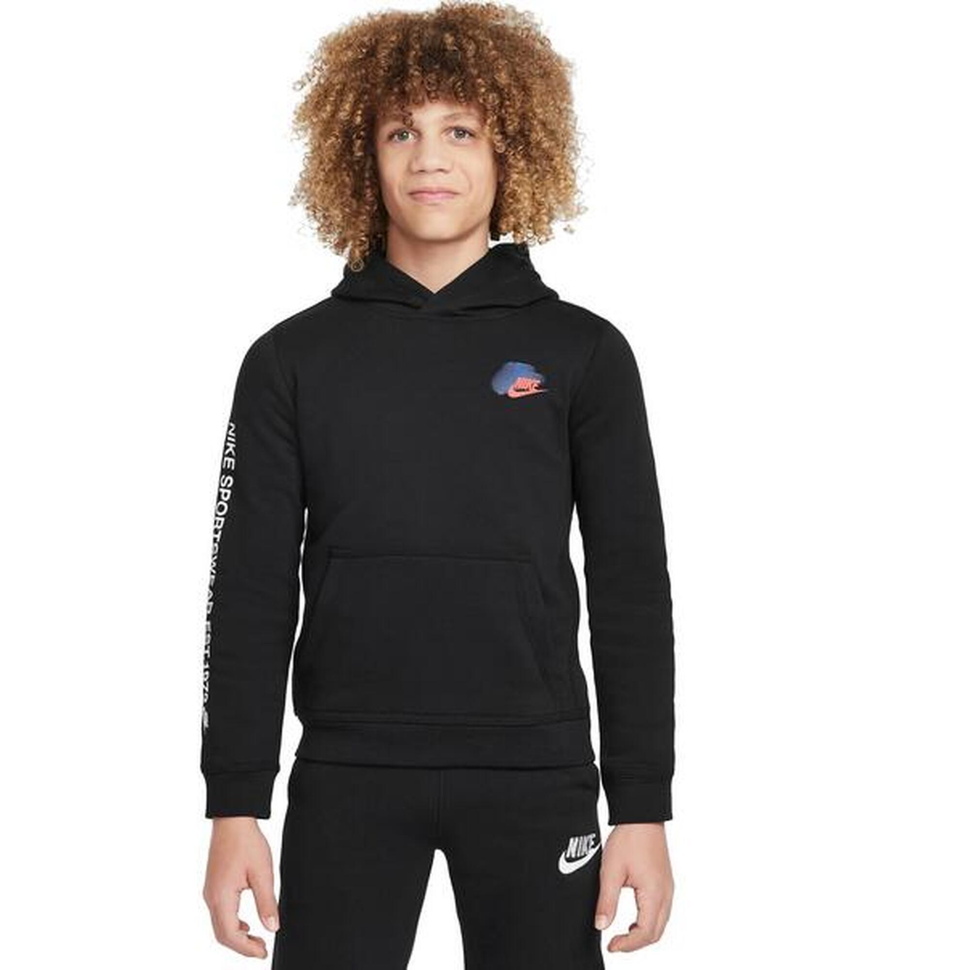 Felpa ragazzo nike sportswear standard issue - nero