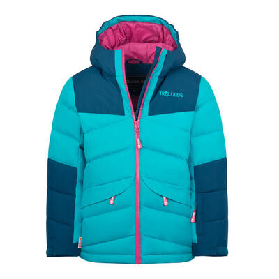 Mädchen Winterjacke Narvik PRO Dunkeltürkis/Madeirablau/Helle Beere
