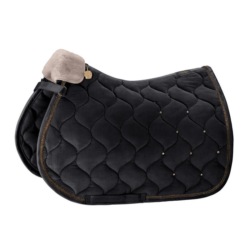 Saddle Cloth Velvet Crystal Platinum 23 Black