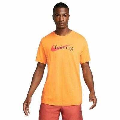 Heren-t-shirt met korte mouwen nike dri-fit oranje