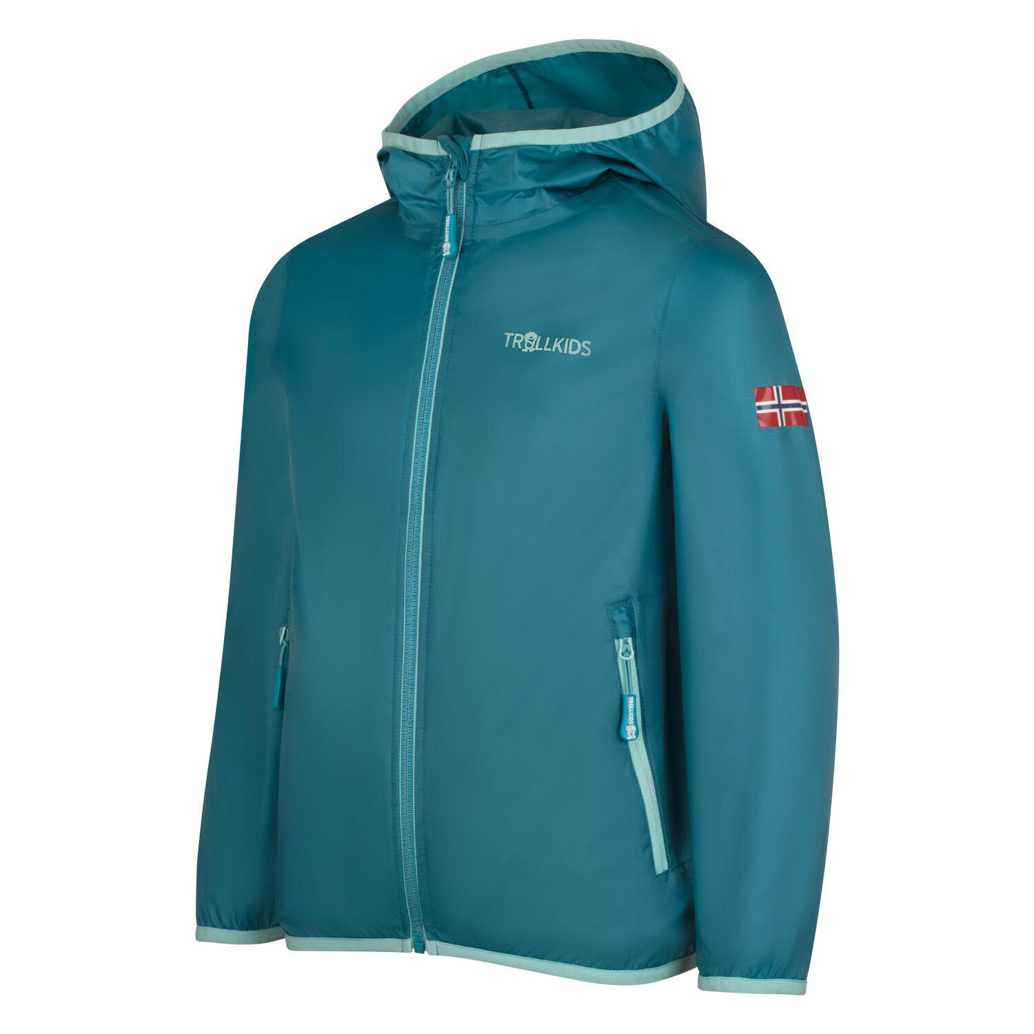 TROLLKIDS Kinder Regenjacke Trolltunga  Teal-Blau/Wasserblau