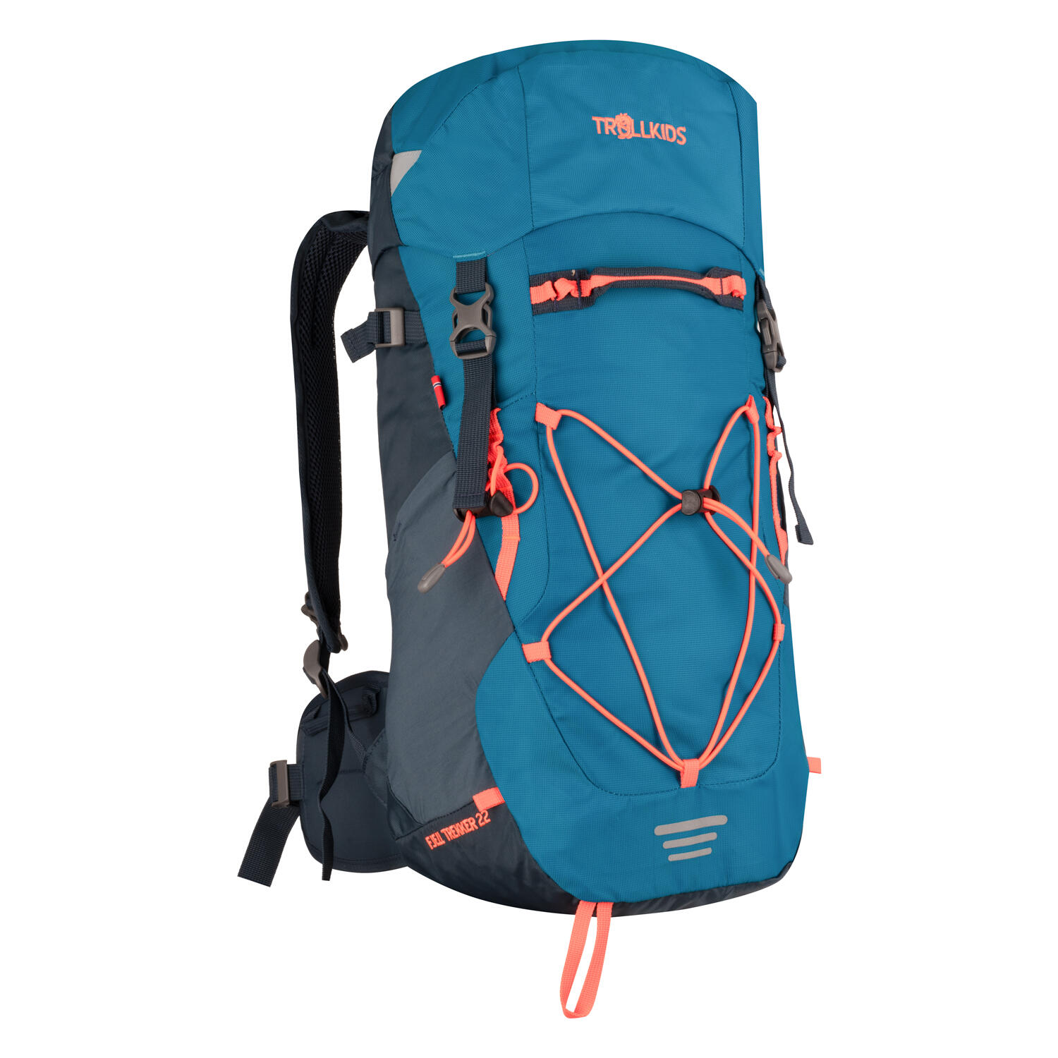 TROLLKIDS Kinder Wanderrucksack Fjell Trekker 22  Arktikblau/Dunkles navy/Glühendes Orange