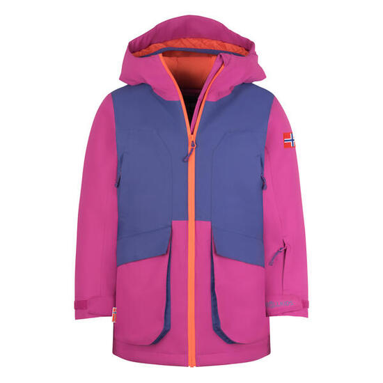 Mädchen Skijacke Kongsberg Madeira Blau/Dunkeltürkis/Hellmagenta
