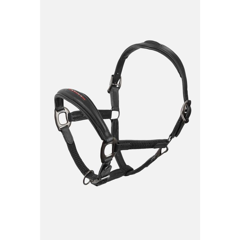 Longeerlijn  Black Leather Headcollar Utility