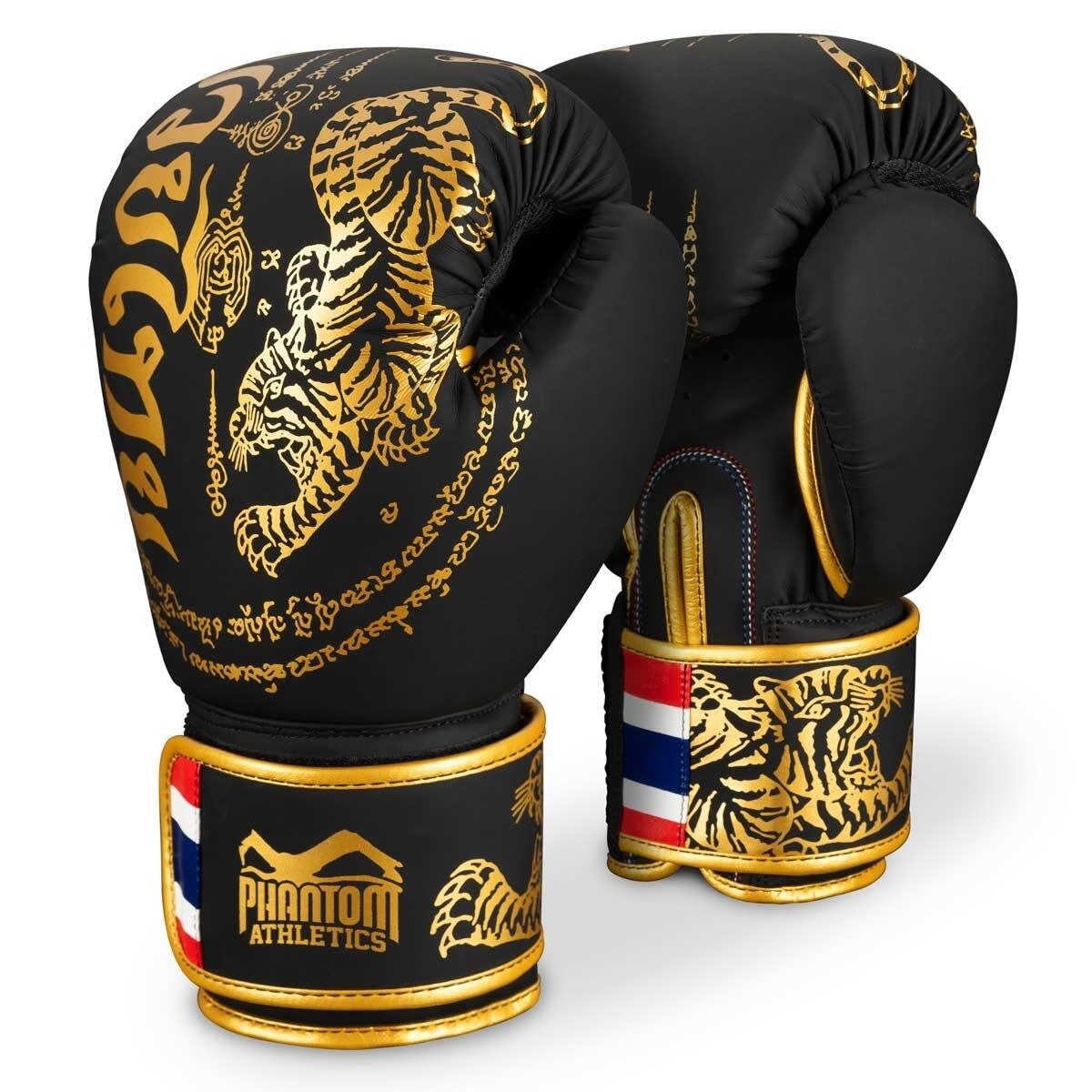 Phantom Muay Thai Boxing Gloves Black-Gold 16 oz 1/3