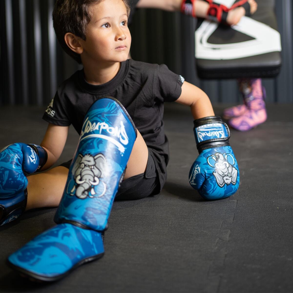 Protège-tibias enfants 8 WEAPONS – Bleu – S/M – Jipe 5/7
