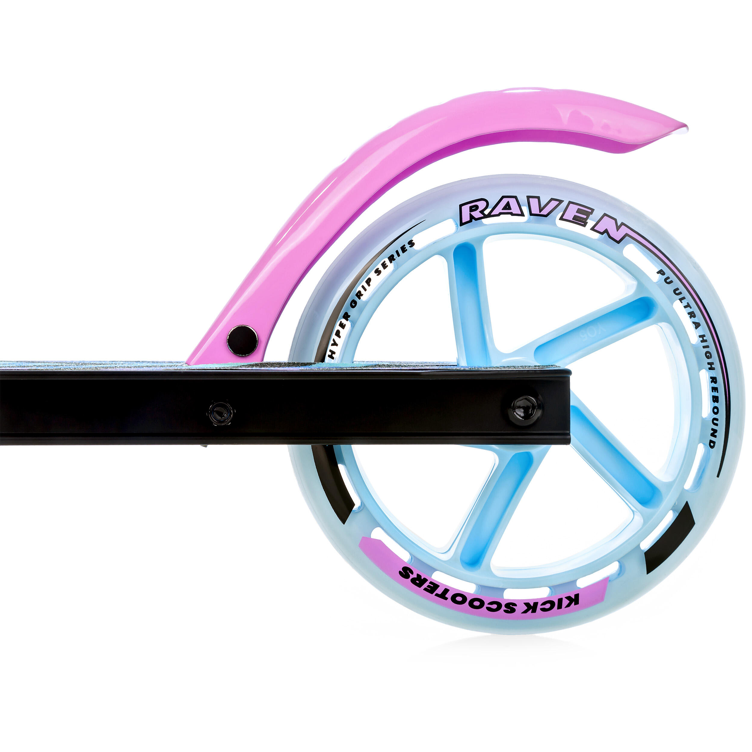 Scooter con amortiguador, freno y timbre 145mm Pastelle Negro/Rosa 4/7