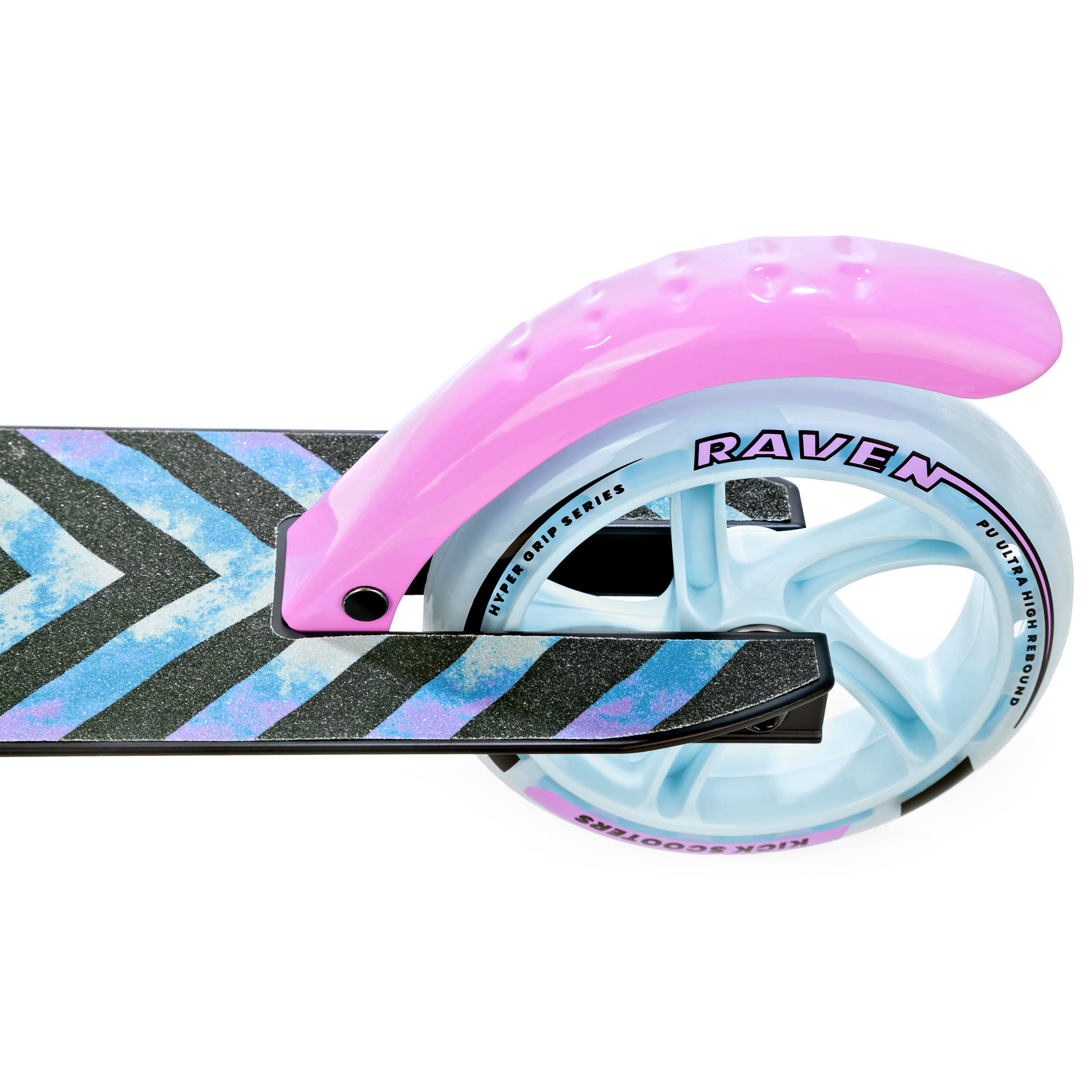Scooter con amortiguador, freno y timbre 145mm Pastelle Negro/Rosa 5/7