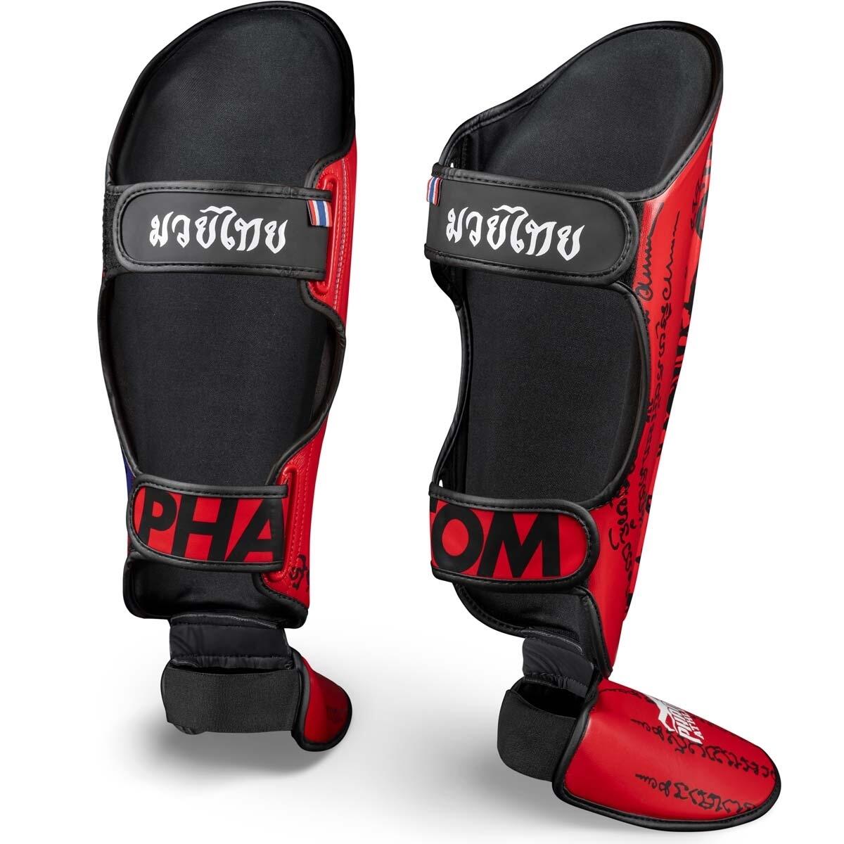 Protège-tibias Phantom Muay Thai – Rouge – L/XL 2/3