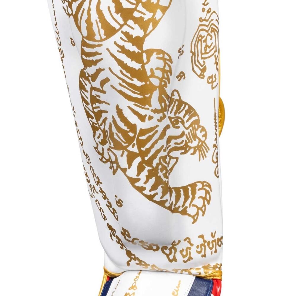 Paratibie Phantom Muay Thai – Bianco/Oro – S/M 3/4