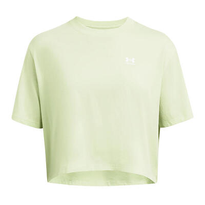 Under armour boxy crop-logo-t-shirt voor dames
