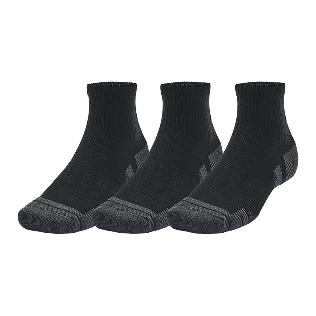 3 Pairs of Under Armour Performance Tech Mid-High Socks Black Unisex