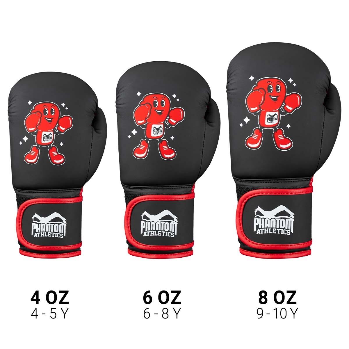 Boxhandschuhe Kinder Phantom Punchy – Schwarz/Rot – 4 oz 5/5