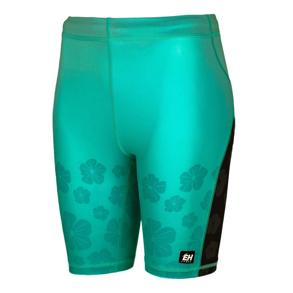 Extreme Hobby - Legging Court Pour Femmes De Running Extreme Hobby 1/3 Flowers - Corsaire De Running - Vert - 44 L - Decathlon