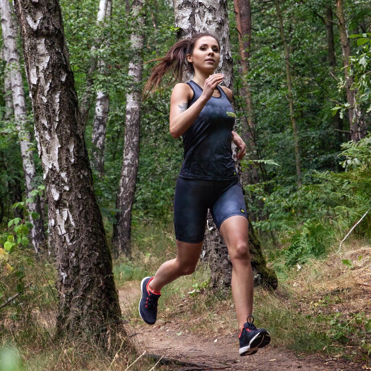 Leggings corti da donna da running EXTREME HOBBY 1/3 FLOWERS 5/6
