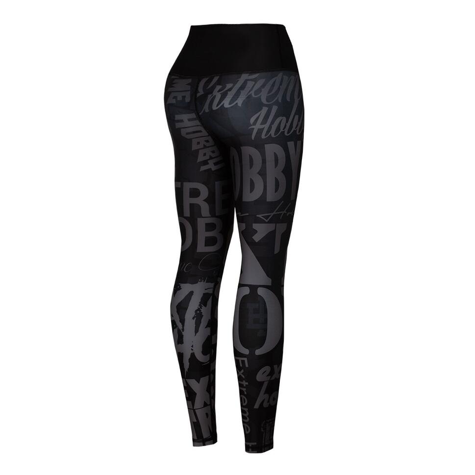 Legginsy sportowe damskie z wysokim stanem EXTREME HOBBY LETTERS