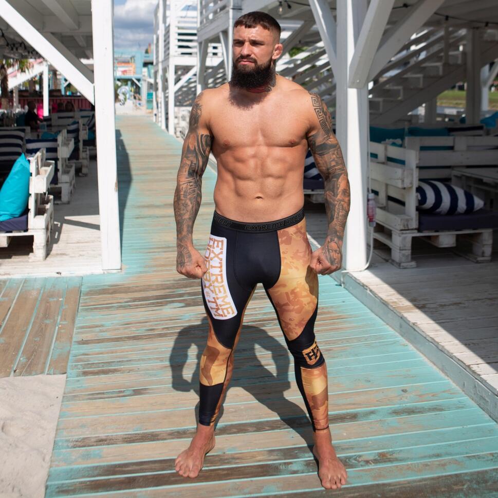 Legginsy sportowe męskie EXTREME HOBBY GOLDEN WARRIOR