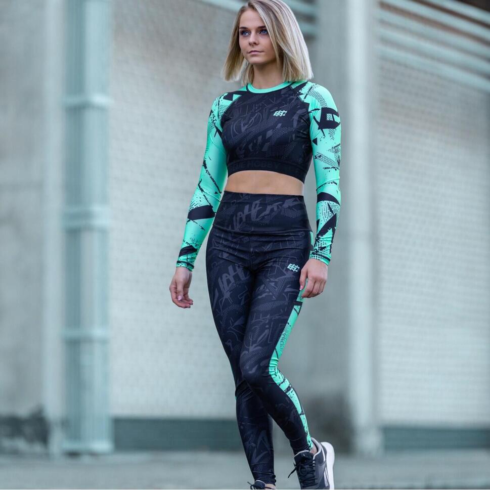 Legginsy sportowe damskie z wysokim stanem EXTREME HOBBY NEO