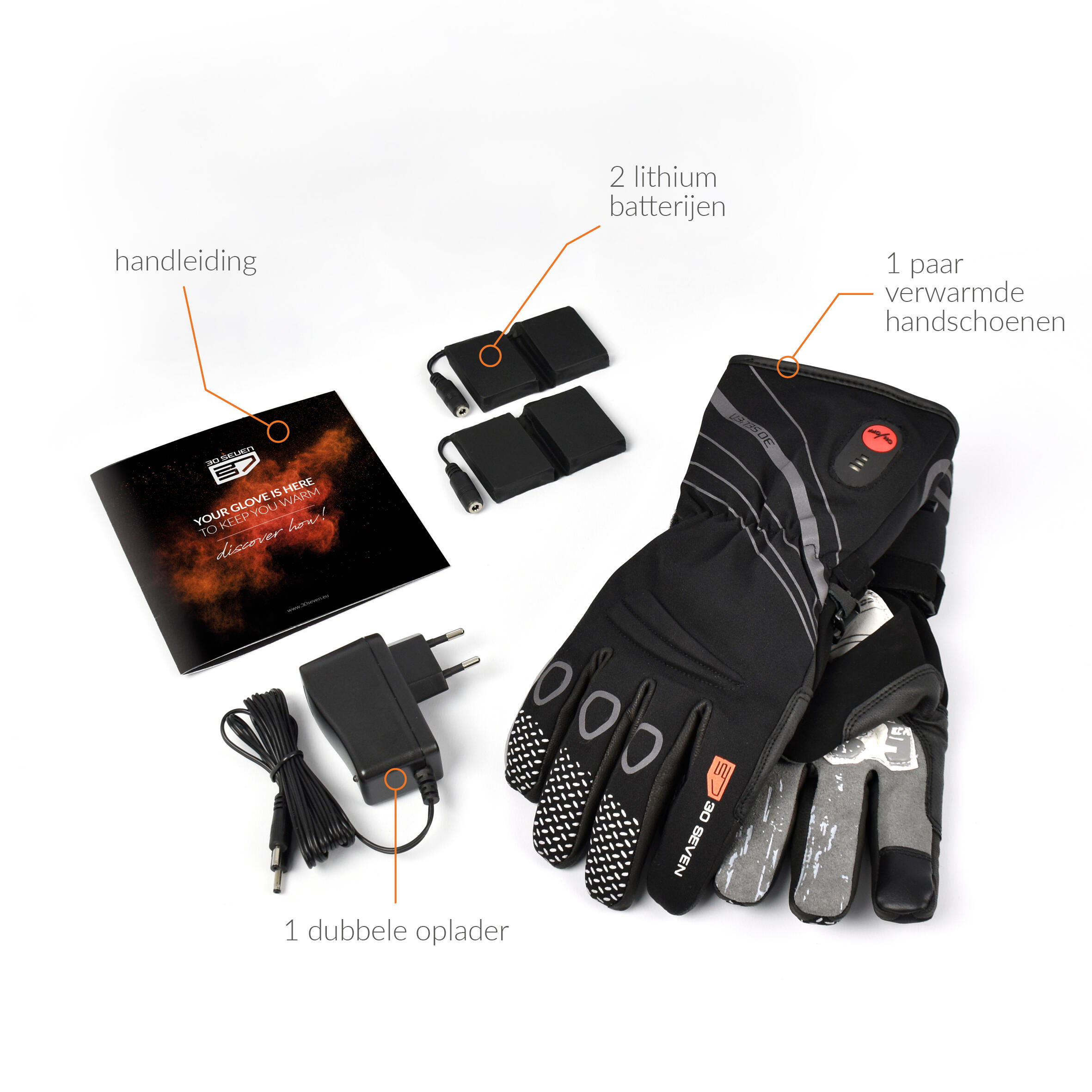 Gants Chauffants avec Grip Unisexes - Gants d'hiver pour le cyclisme - Noir 5/6