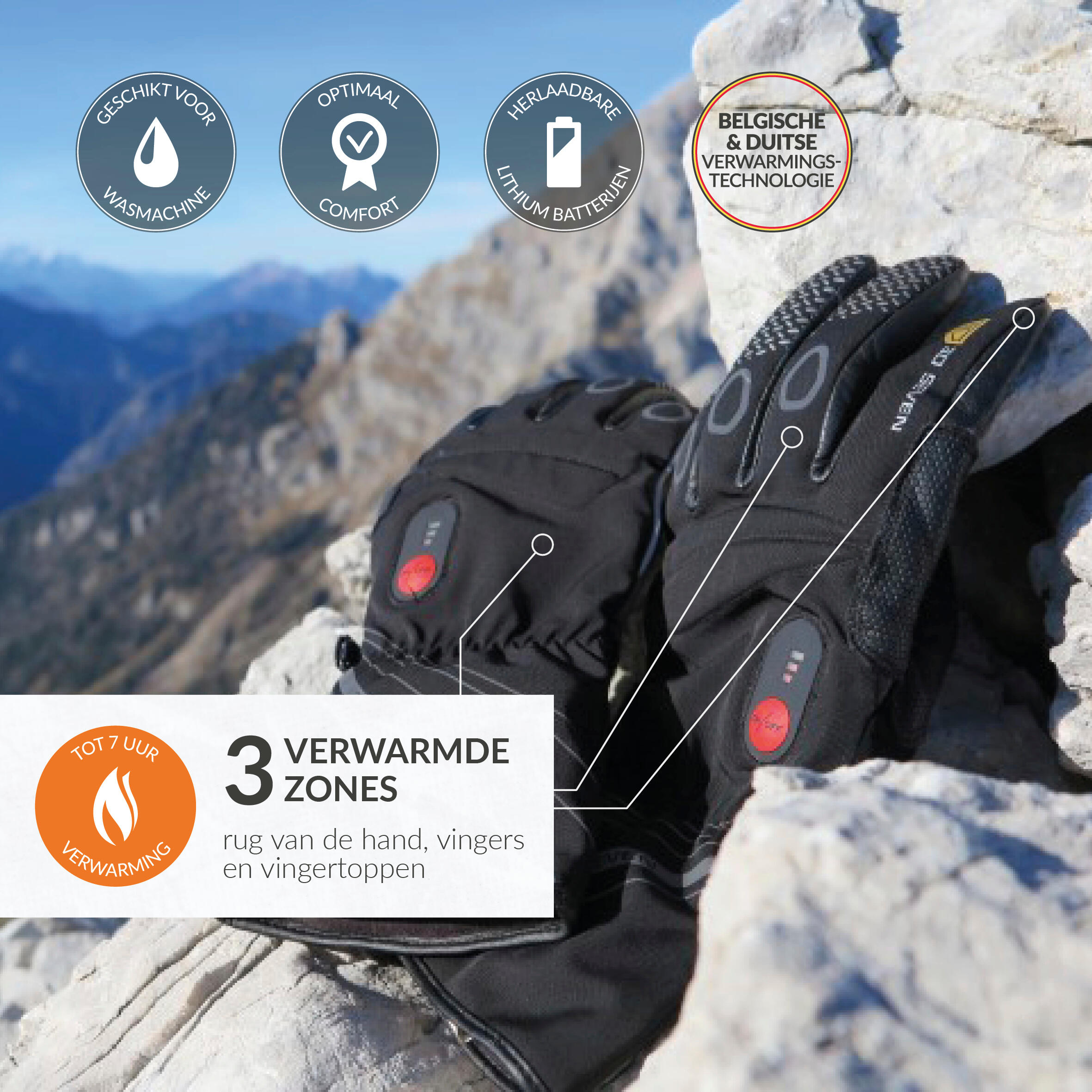 Beheizbare Handschuhe wind- und wasserdicht