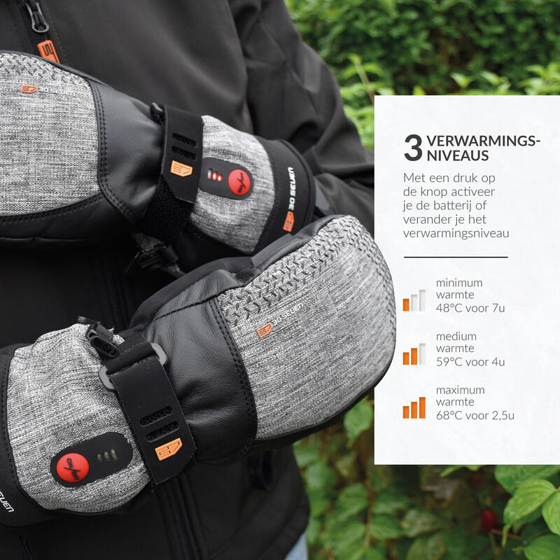 Mitaines Chauffantes Unisexes - Extra-Chaudes avec Isolation Primaloft - Gris
