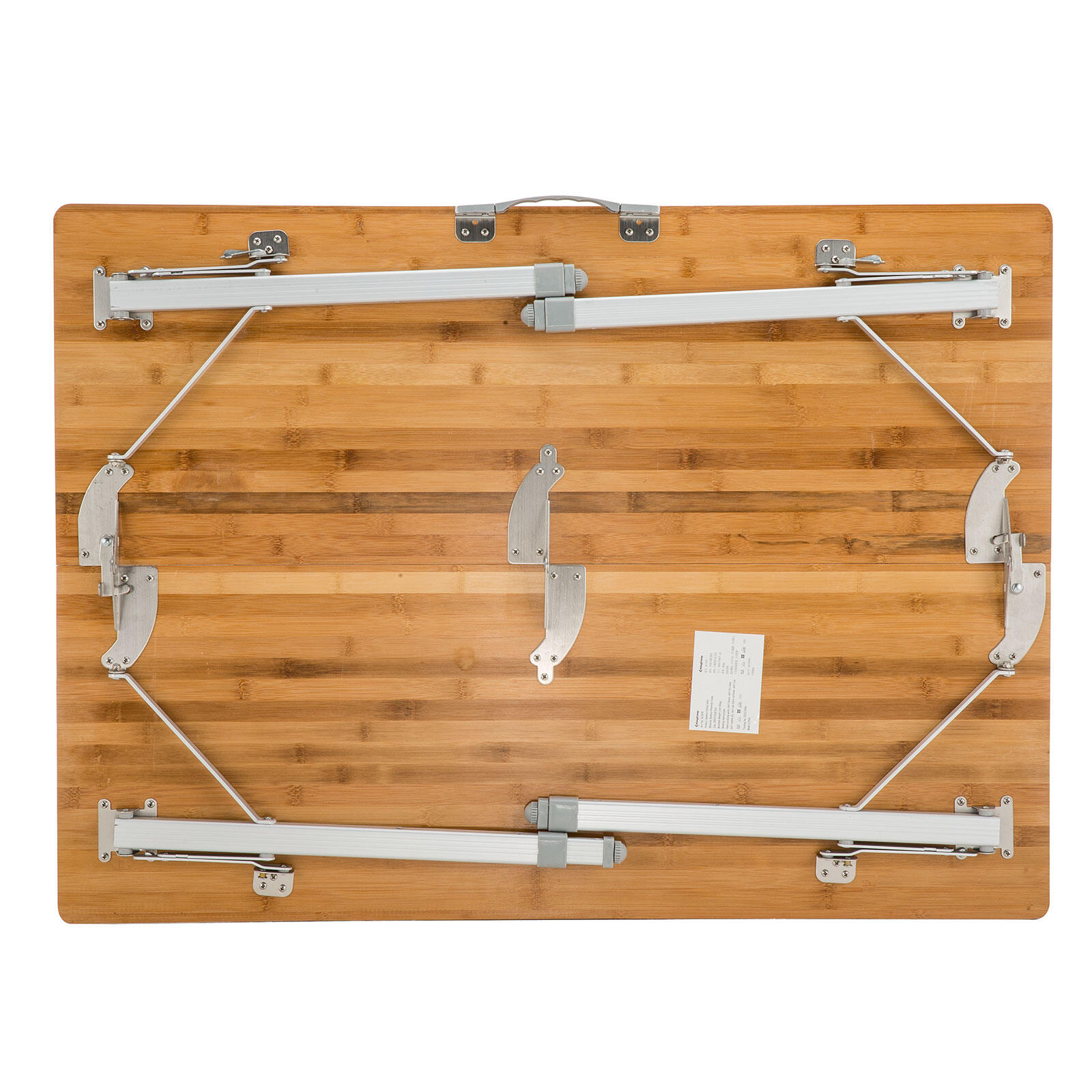 Mesa de camping plegable bambú aluminio Madera 3Alturas Ajustable 6/7